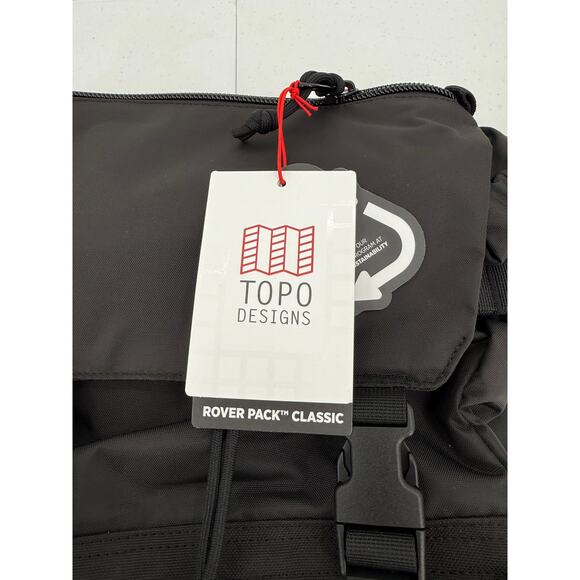 NWT Topo Designs Rover Classic Hiking  Backpack, Book Bag, Black, 20 L - Picture 2 of 11